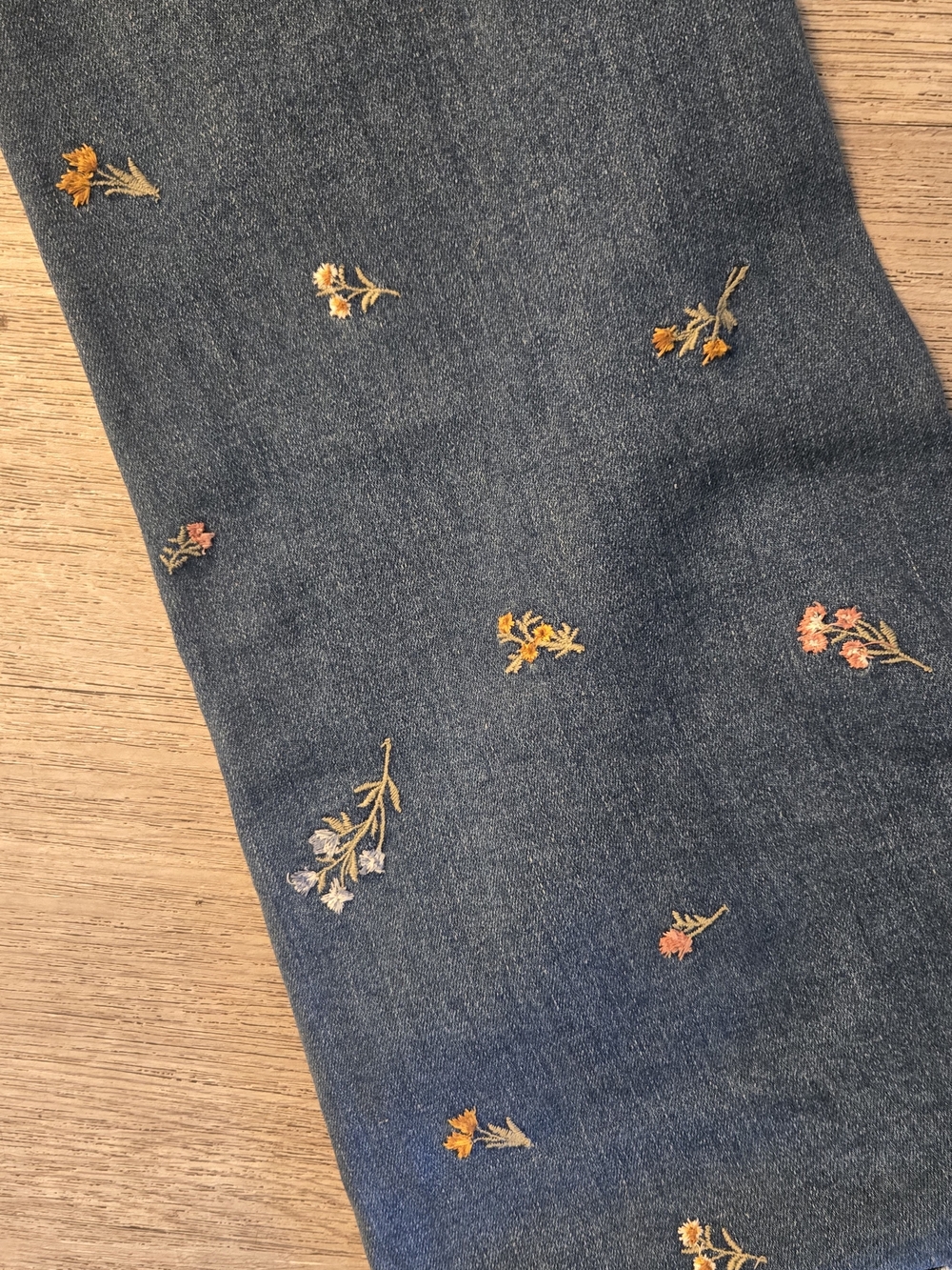 Driftwood Embroidered Dark Wash Women’s Jeans - Floral Detail - Picture 6 of 16